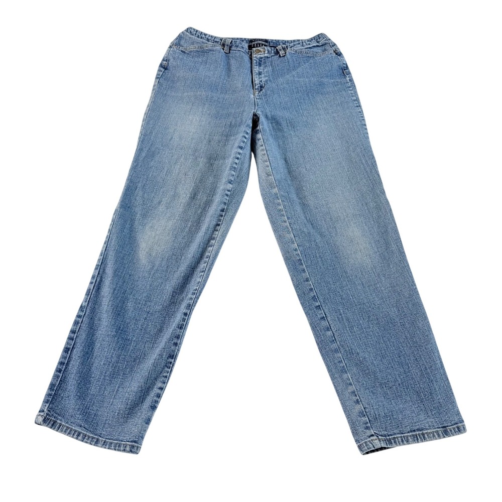 Crazy Horse Straight Leg‎ Jeans Womens 14R Blue Excellent Stretch Denim Mid Rise